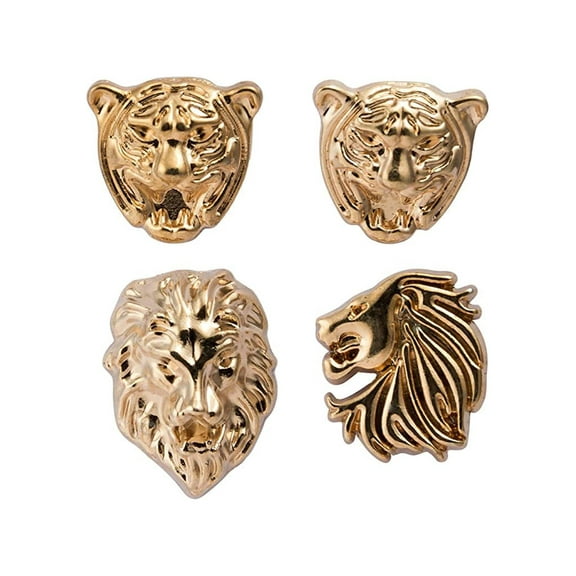 Knighthood Set of Lion Tiger and Jaguar Lapel Pin Badge Coat Suit Collar Accessories Brooch for Men
