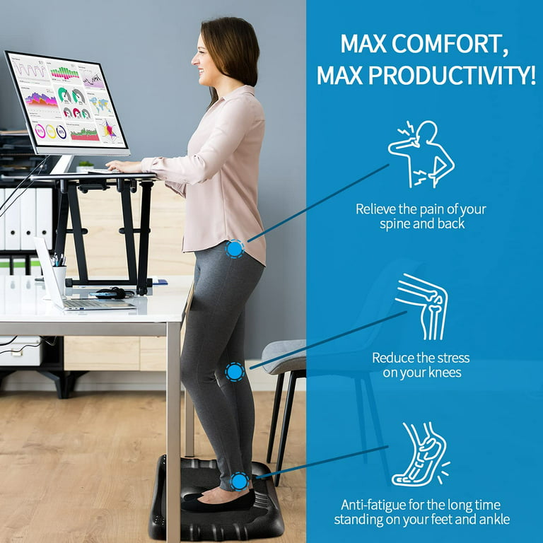 Standing Desk Mat Anti-Fatigue Non-Slip Standing Mat for Office, Floor &  Kitchen 