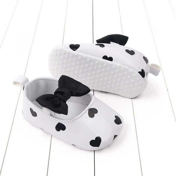piuwrlz Toddler Girls Ballets Flat Dress Shoes Bow Knot Prewalker Princess Shoes Soft Antiskid Soft Sole Babys Shoe White Size 11