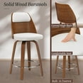 thumbnail image 3 of 26" Swivel Counter Height Bar Stools Set of 4 with Backs, Mid Century for Kitchen Island, White, 3 of 6