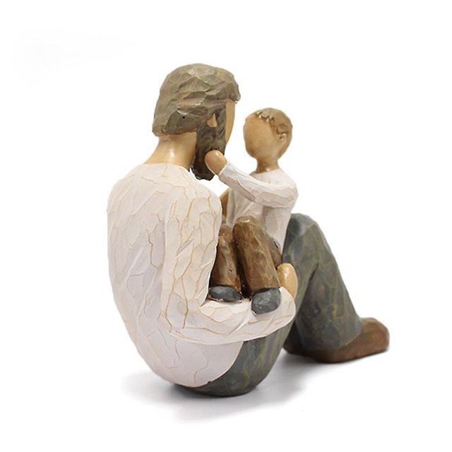 Adorno de estatua de resina para padre e hijo, decoración artística para el hogar, regalo para el Día del Padre, 1 Uds.