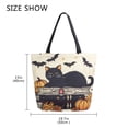 thumbnail image 5 of FORMRS Womens Canvas Tote Bag with Zipper Inner Pocket Shoulder Handbag, Halloween Cat, 5 of 7