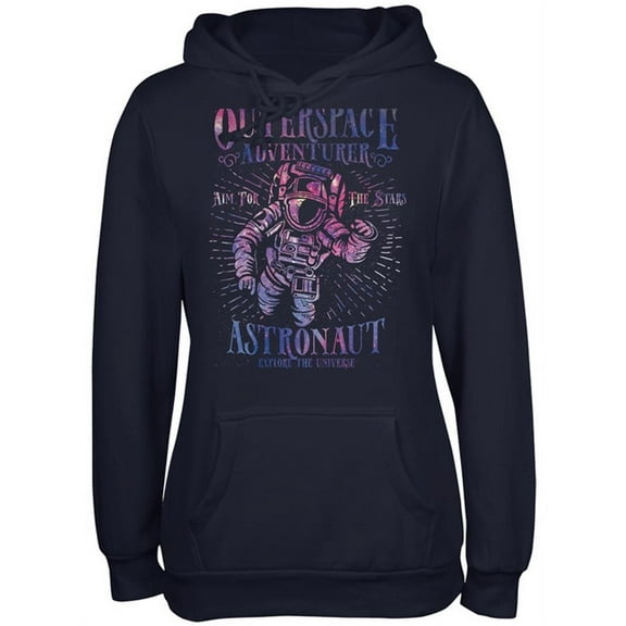 Outer Space Adventurer Astronaut Aim For The Stars Juniors Soft Hoodie Navy MD