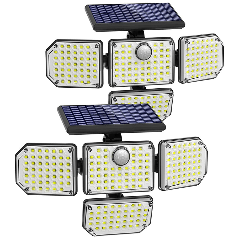 Solar Motion Lights Outdoor, 2600LM 4 Head Solar Lights Outdoor, Super