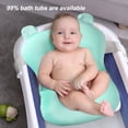 thumbnail image 4 of Asiento de baño para bebés Alfombrilla de soporte de seguridad Malla Red Lavable Transpirable Suave Ducha para niños pequeños Cojín para el cuerpo Cojín con correas Azul cielo Methold  BA000371-02, 4 of 7