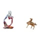 thumbnail image 5 of Estatua de resina de un pensador sentado, figura ornamental, escultura en miniatura de un caballo, material de latón, forma abstracta creativa, ideal, 5 of 8