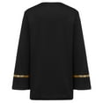 thumbnail image 3 of Aislor Boys Liturgical Praise Dance Pullover Top Choir Gowns Metallic Shiny Tunic Shirt Church Robe Worship Black 6, 3 of 7
