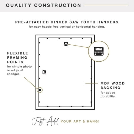 MCS Foundation 16x24 Poster Frame Traditional Brass, Vertical & Horizontal Wall Hanging Large Picture Frame for Photos, Posters & Art Prints (1-Pack)