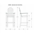 thumbnail image 4 of Poly Wood ADD202MA Classic Adirondack Bar Chair, Mahogany, 4 of 4
