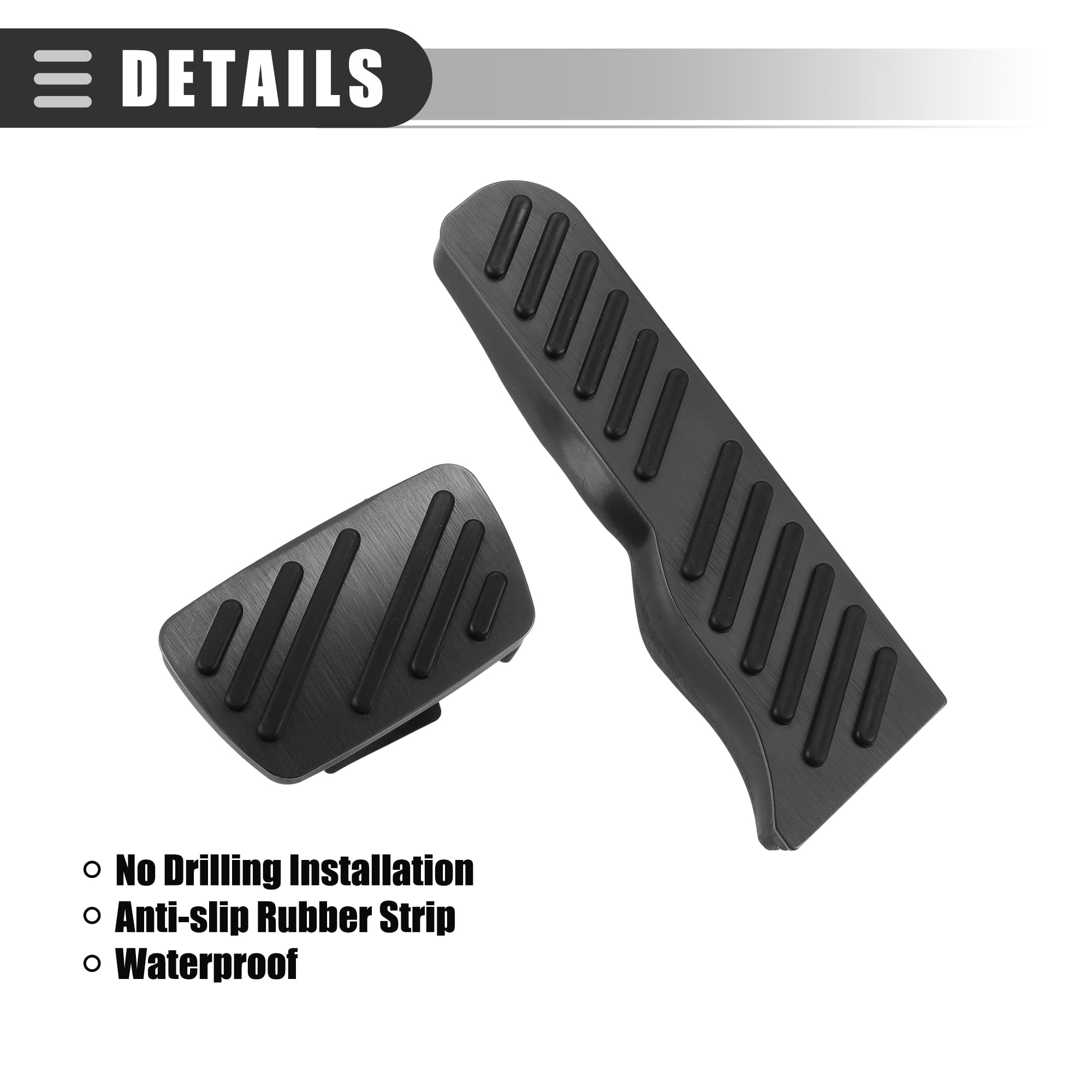 Unique Bargains Brake and Accelerator Pedal Covers for Chevrolet Camaro 2016-2023 Black