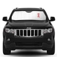 thumbnail image 2 of iPick Image for Jeep Logo in Red Universal Fit Enforced Stand-Up Auto Windshield Sun Shade at Jumbo Size 59"x 30", Official Licensed, 2 of 6