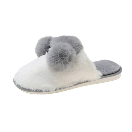 

Qufokar Cute Snow Boots Women Knitted Slippers for Women Ladies Cotton Slippers Autumn Winter Home Warm Shoes Plus Velvet Cute Cartoon Animal Cotton Slippers