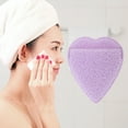 thumbnail image 2 of Unique Bargains 1 Pc Reusable Sponge Face Scrubber Heart Style for Removing Makeup 3.15"x2.76" Purple, 2 of 6