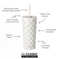thumbnail image 2 of Simple Modern 20 fl oz Insulated Stainless Steel Classic Tumbler with Tritan Straw Lid|Sea Glass Sage and Cream Checkmate, 2 of 6