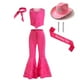thumbnail image 5 of Vestido de disfraz de Barbi de película para niños y niñas, traje de fiesta de cumpleaños elegante, Cosplay, vestido de baile a cuadros rosa, ropa de bebé, 5 of 5