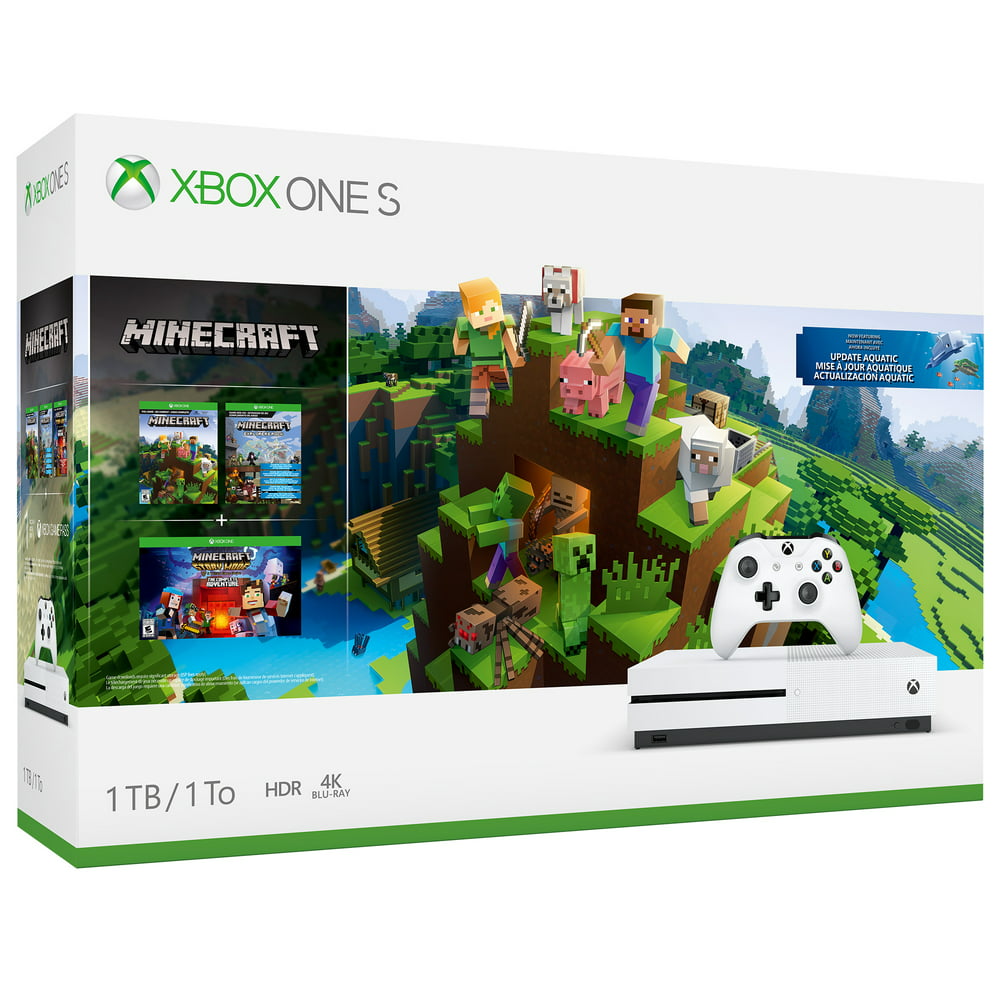 Microsoft Xbox One S 1TB Minecraft Bundle, White, 23400506 Walmart