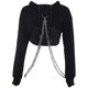 thumbnail image 1 of Sudadera con capucha de manga larga YONGSHENG Tipo calle negro S/M/L, 1 of 5
