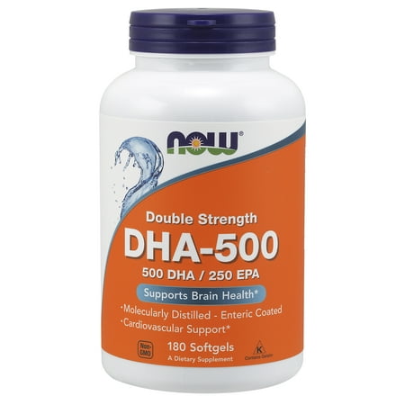 NOW Supplements, DHA-500, Molecularly Distilled, 180 (Best Dpa Fish Oil)