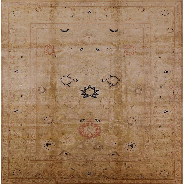 Ahgly Company Machine Washable Indoor Square Industrial Modern Peru Brown Area Rugs, 8' Square