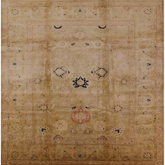 Ahgly Company Indoor Square Mid-Century Modern Brown Oriental Area Rugs, 3' Square