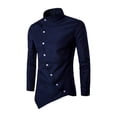 thumbnail image 4 of SHIXIAOO Chemise Décontractée Irrégulière à Manches Longues pour Hommes, 4 of 5