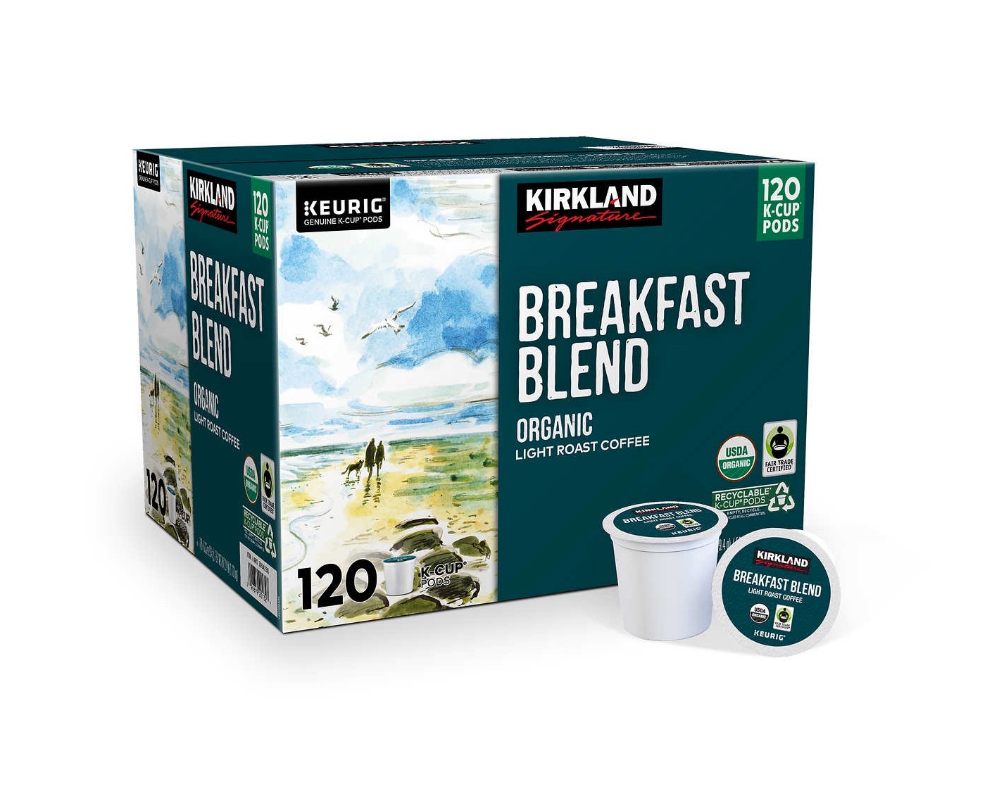 Kirkland Signature Organic Breakfast Blend Coffee, Light, Keurig KCup