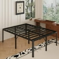 thumbnail image 2 of 24 Inch High Queen Bed Frame Rounded Corner No Box Spring Needed, Heavy Duty Metal Queen Size Platform Bed Frame, Easy Assembly, Noise Free, Black, 2 of 9