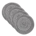 thumbnail image 1 of Uxcell 4 Pcs Manteles Individuales Redondos Tejidos, Mantel Lavable de 7 Pulgadas Resistente al Calor, Mantel Decorativo para Mesa de Comedor, Encimera, Gris, 1 of 7