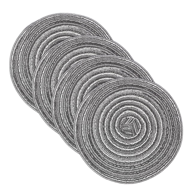 Uxcell 4 Pcs Manteles Individuales Redondos Tejidos, Mantel Lavable de 7 Pulgadas Resistente al Calor, Mantel Decorativo para Mesa de Comedor, Encimera, Gris