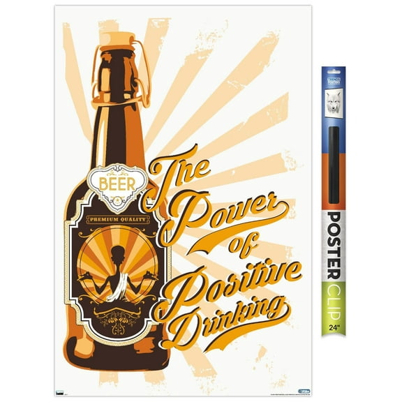 Lunch Hour Productions - Positive Drinking Wall Poster, 22.375" x 34"