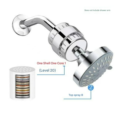 Filter shower set household bath water purifier 5-speed water adjustment detachable shower head (filter   top spray, 4-point screw mouth)