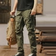 thumbnail image 5 of Xzbqbs Work Pants for Men Cotton Casual Elastic Waist Straight Cargo Pants Stretch Lightweight Tactical Pants with Multi Pockets, 5 of 5