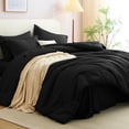 thumbnail image 3 of Juego de edredón CozyLux King Black de 7 piezas para cama en una bolsa, 3 of 9