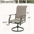 thumbnail image 6 of Summit Living 2-Piece Outdoor Metal Steel Dining Swivel Chairs, Textilene Patio High-Back Padded Rocking Chairs, Grayish-brown, 6 of 9