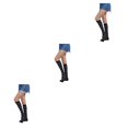 thumbnail image 1 of Qarigey Medias hasta el muslo a rayas antideslizantes estilo pijo botas de calcetín Día de San Valentín accesorios de mujer gris raya negra Type1 NO1, 1 of 6