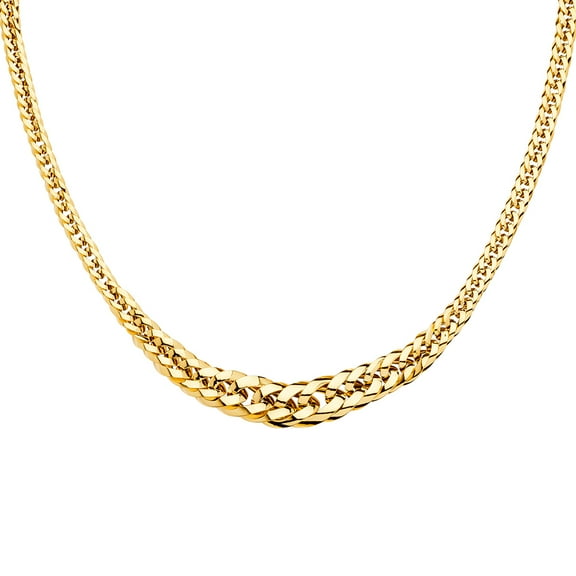 Wellingsale 14k Yellow Gold Polished 18mm Fancy Graduated Hollow Necklace - 18"