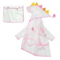 thumbnail image 2 of Lilgiuy Toddler Boys Girls Clear Long Raincoat Cute 3D Cartoon Transparent Windproof Reusable Rain Coat with hood and Backpack Position for Outdoor Hiking Touring Pink(2-8Years), 2 of 5