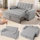 thumbnail image 1 of Sofá Cama Futón Convertible 3 en 1 de Lino, Sofá Cama Tamaño Queen con Sofá Extraíble, Reposabrazos con Espacio de Almacenamiento y Respaldo Ajustable para Sala de Estar, Gris claro, 1 of 9