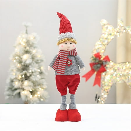 

Colorful Ornament Set Telescopic Boy And Girl Christmas Doll Fabric Ornament For Decoration