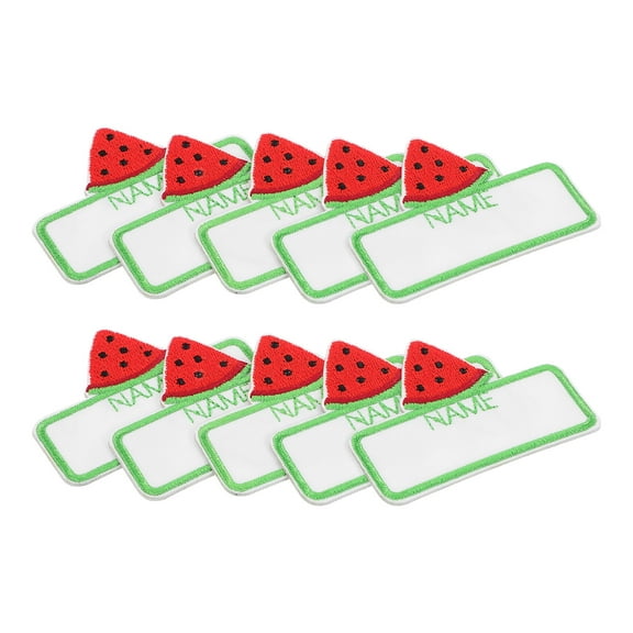 GAXIRE 10-Pack Multi-Color Rectangular Iron-On Name Labels for Clothes Laundry Tags