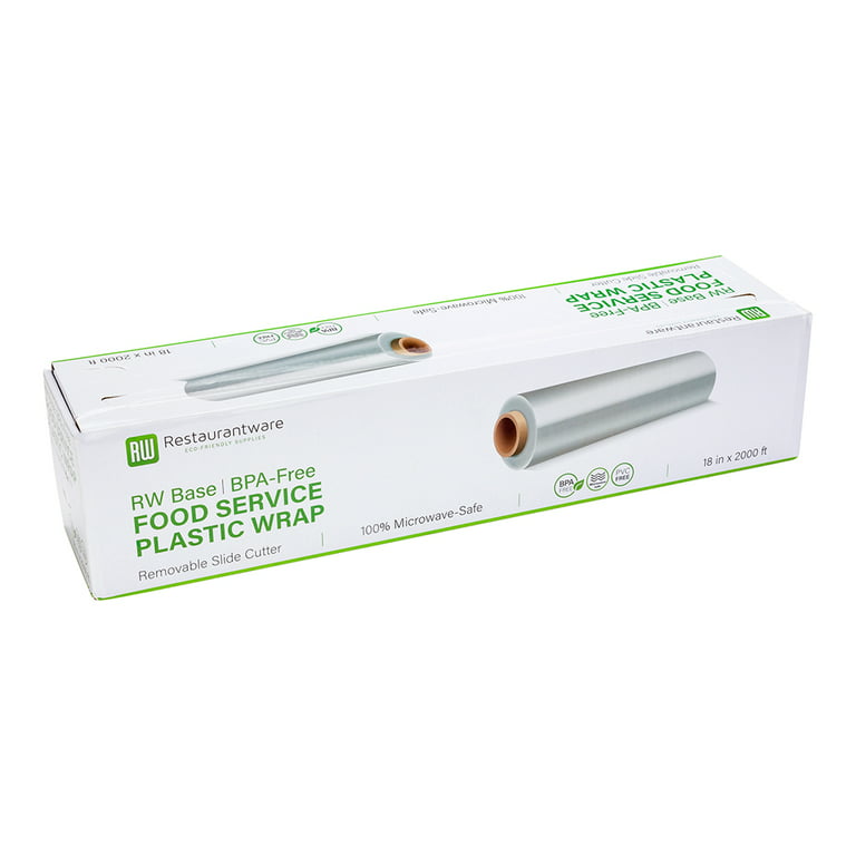 RW Base Clear Plastic Foodservice Food Wrap - BPA-Free, Microwave-Safe - 18 inch x 2000' - 1 Count Box