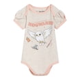 thumbnail image 3 of Conjunto para bebé Harry Potter Hedwig recién nacido para niñas, Body de manga corta, pantalones cortos estilo globo y zapatos, 3 piezas, color blanco roto/rosa, 3-6 meses, 3 of 6