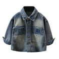 thumbnail image 3 of dazeni Girls Casual Long Sleeve Jean Jackets 1-12 Years Trendy Cozy Soft Cute Bow Button Down Denim Cardigan Coat Casual Outerwear School Travel Teen Gift Blue3 11 Years, 3 of 6