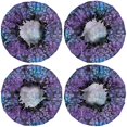 thumbnail image 2 of Shower Caps,Purple and Blue Damask Pattern Waterproof Shower Cap for Women 4 Pieces,Double Reusable Hair Cover for Shower PEVA Elastic Stretch Hem, 2 of 7