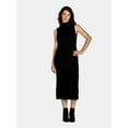 thumbnail image 4 of Nine.Eight Women's Sleeveless Ribbed Mock Neck Midi Dress, Sizes XS-XXXL, 4 of 5