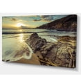 thumbnail image 2 of Sunset at Beach Vintage Style - Modern Seascape Canvas Artwork, 2 of 3