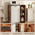 thumbnail image 6 of Herture Mini Fridge Cabinet with Storage, Coffee Bar Cabinet with Power Outlet, Fits 24" Wine Fridge, 3-Tier Organizer, Refrigerator Stand for Kitchen, Apartment, or Home Bar Brown KH01MRN, 6 of 6