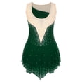 thumbnail image 4 of Zaldita Women's Figure Skating Dress Sleeveless Round Neck Rhythmic Dance Gymnastics Leotard Green S, 4 of 7