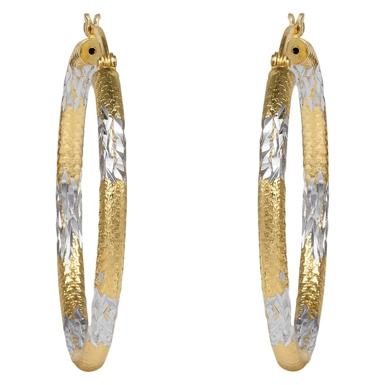 Brilliance Fine Jewelry 18kt Gold Over Sterling Silver Tube Hoop Earrings