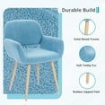 thumbnail image 3 of Dining Chair,Teddy Fur Upholstered Boucle Side Chair Accent Chair for Living Room,Bedroom,Kitchen,Blue, 3 of 9